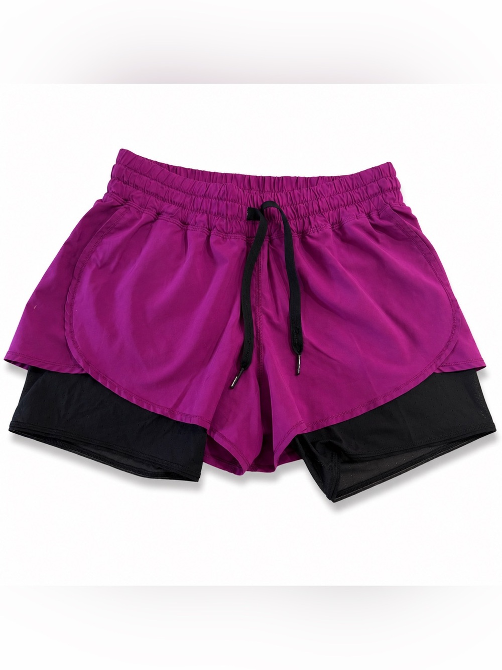 Lululemon Hot to Street shorts Regal Plum/black size 8 2 in 1 Running Athletic